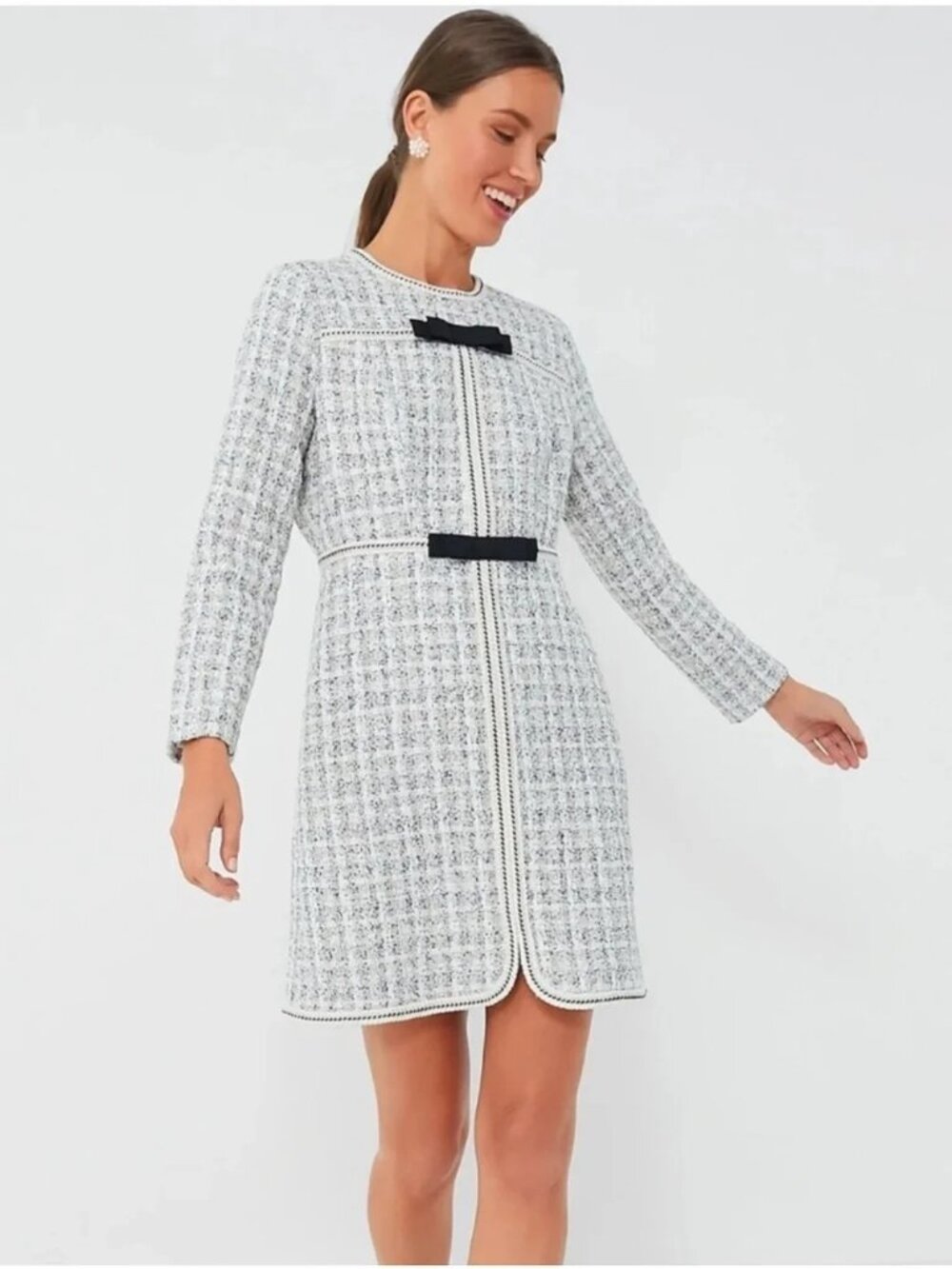 Pomander Place by Tuckernuck Brigitta Tweed Mini Dress with Bow Accents size M